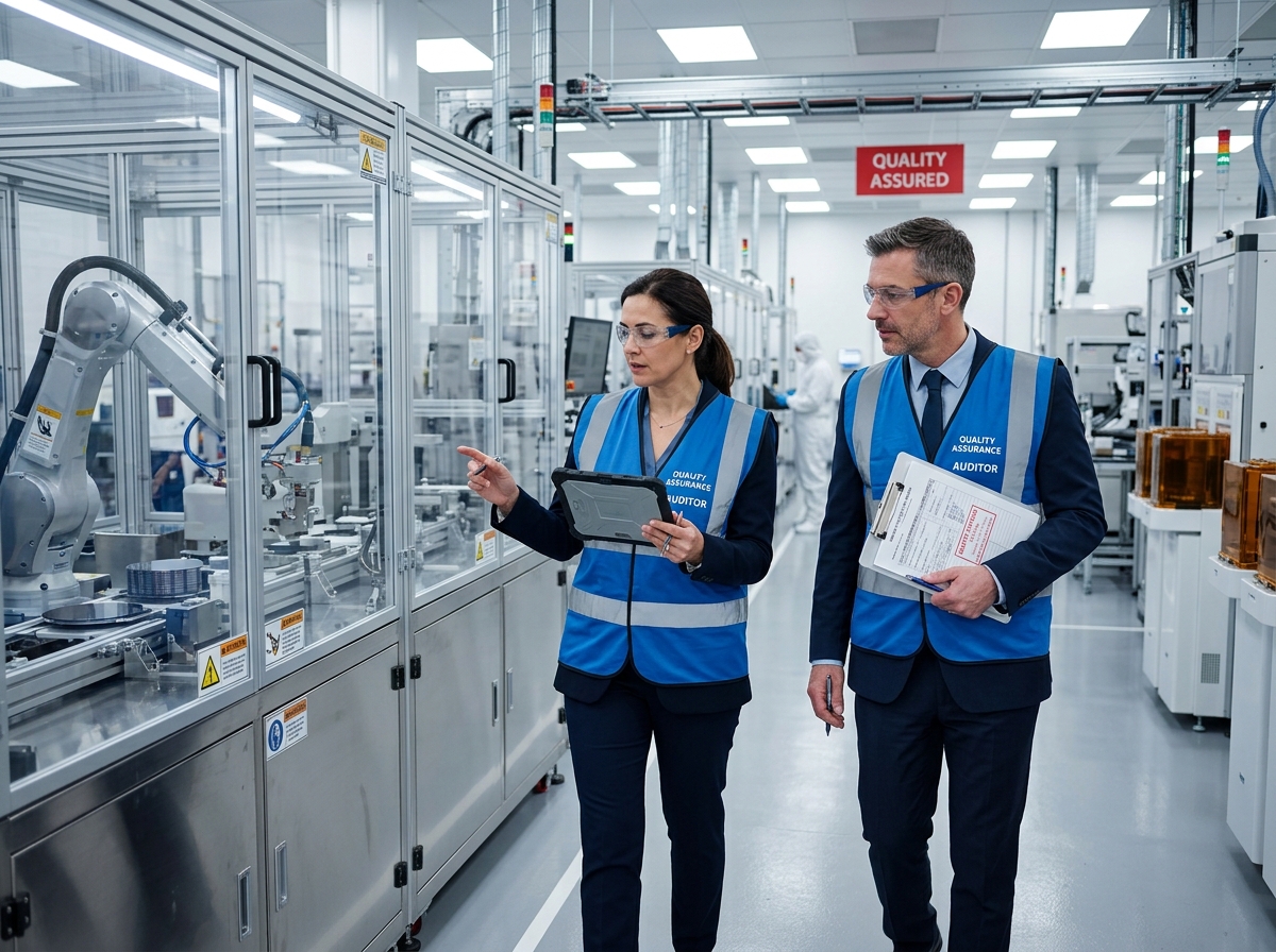 Quality Mark Certification Auditors Reviewing Inspection